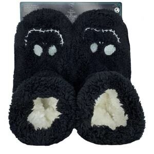 DISNEY'S Nightmare Before Christmas Bootie Black Fuzzy Babba Slipper Socks (M/L)